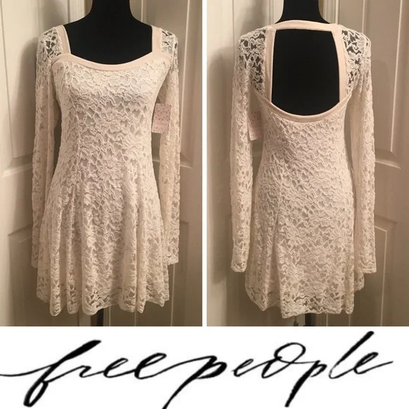 Free People | Dresses | New With Tags Free People Beautiful Lace Boho  Alabaster Dress Size M Bridal | Poshmark